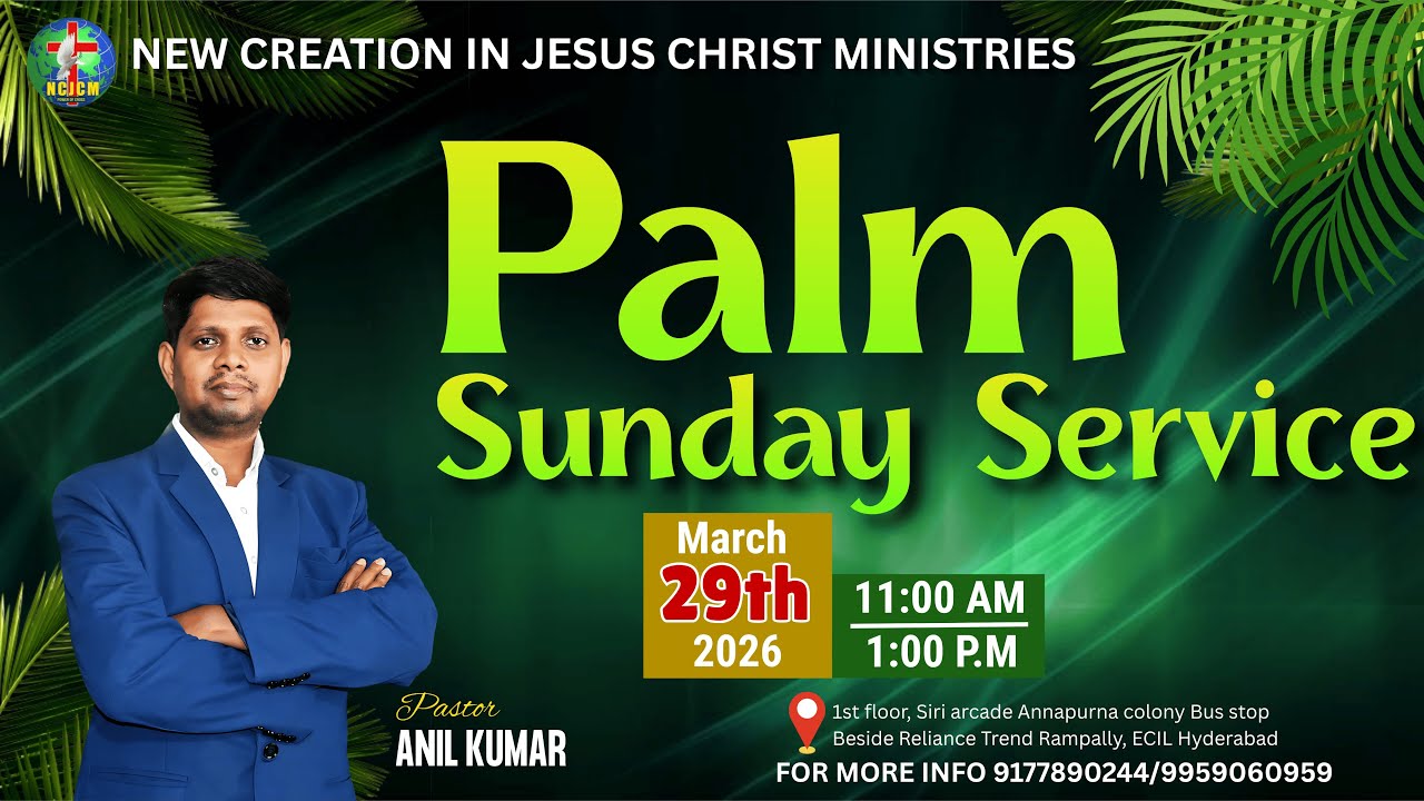 # NCJCM PALM SUNDAY LIVE SERVICE WITH PASTOR ANIL KUMAR || 29th March 2026 ||