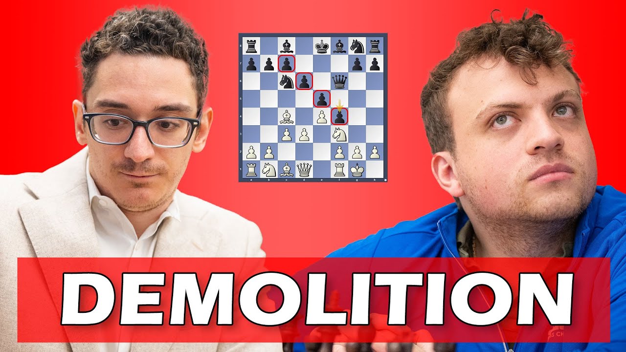 Hans Niemann vs Fabiano Caruana: Demolition | US Championship 2025