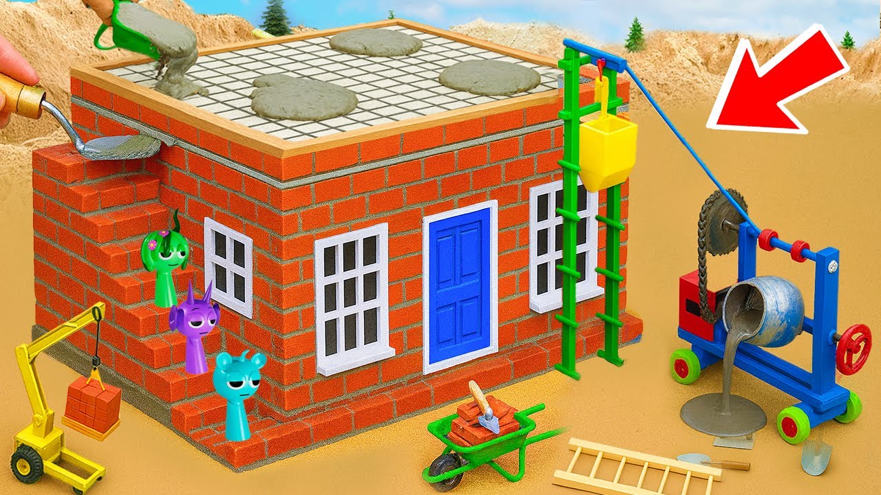 Earthquake Destroys the House | DIY Science Project: Mini Tractor Builds a Strong Brick House🧱