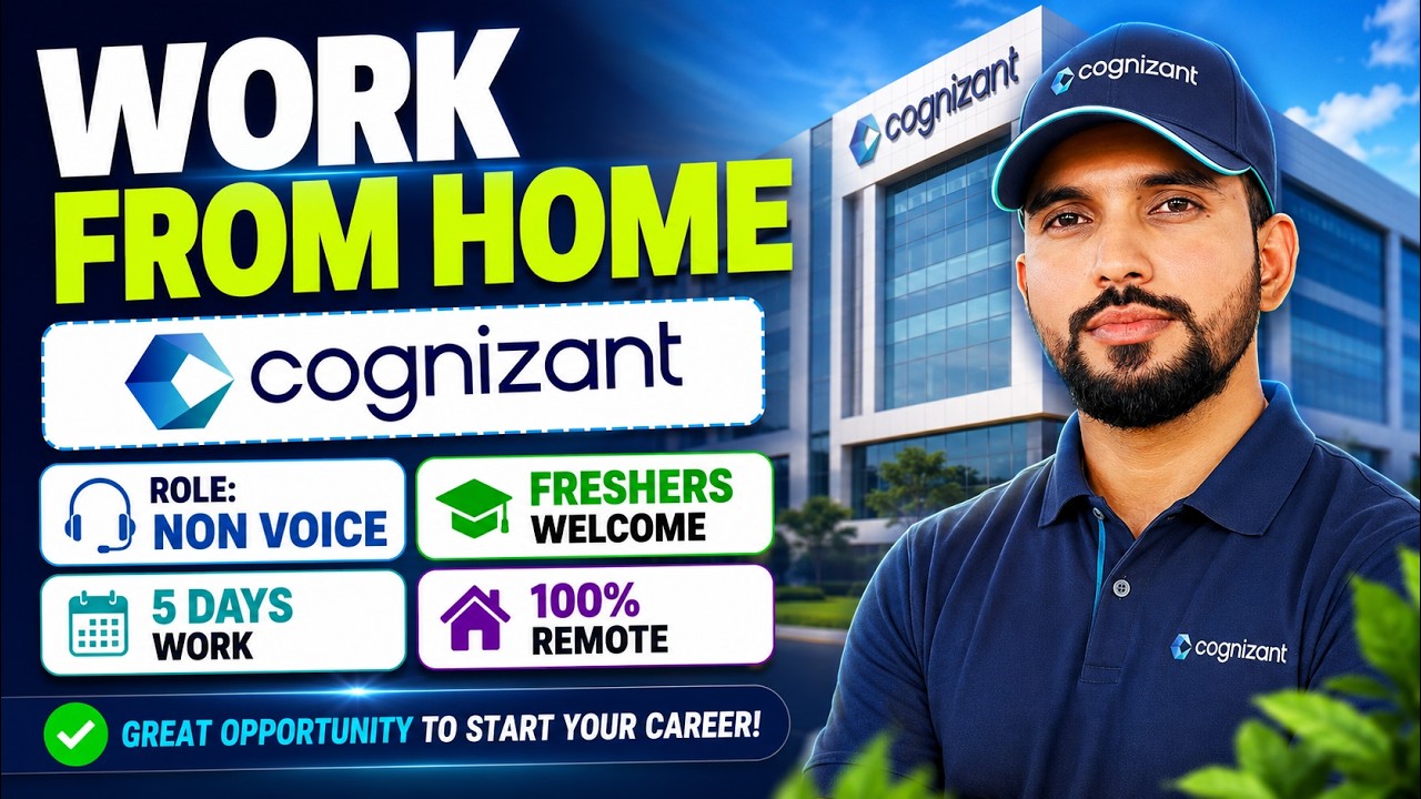 Cognizant Work From Home Job 2026 | Freshers Eligible | Non Voice Process | 5 Days Working