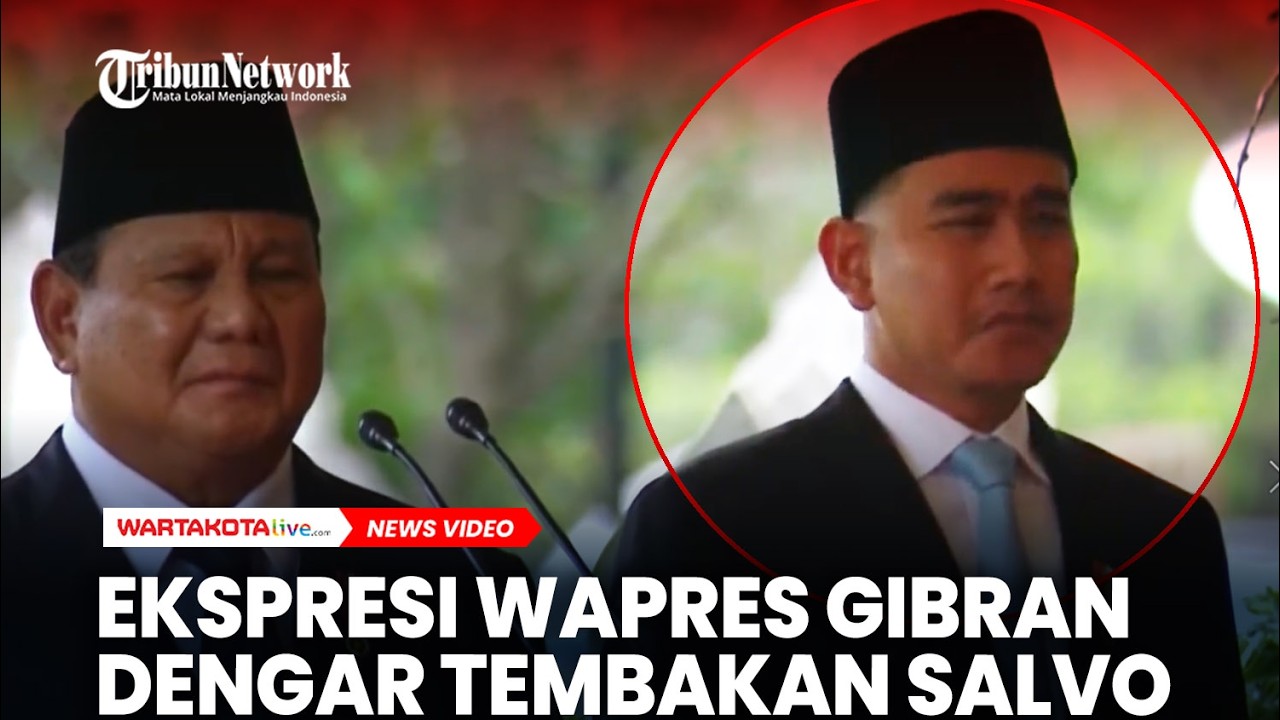 Ekspresi Wapres Gibran Saat Dengar Salvo di Pemakaman Try Sutrisno