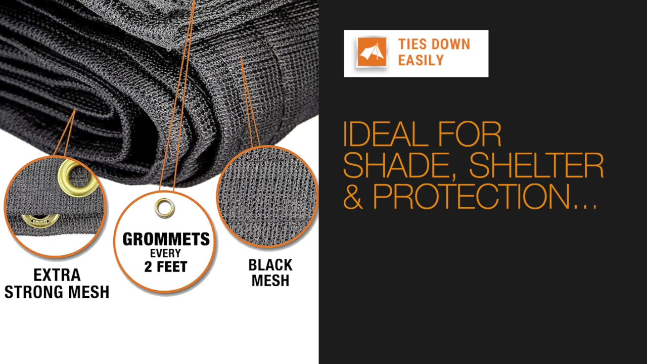 Xpose Safety Heavy Duty Mesh Tarp Black Protective Cover with Air Flow &ndash; Tear Resistant