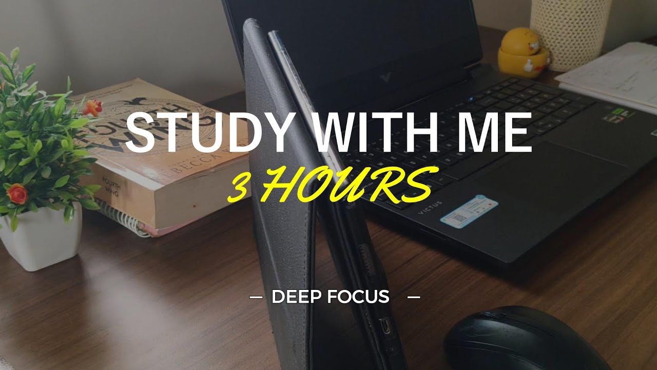 3-HOUR STUDY WITH ME 📖/ Pomodoro⏱️/Rain sounds/ motivation 