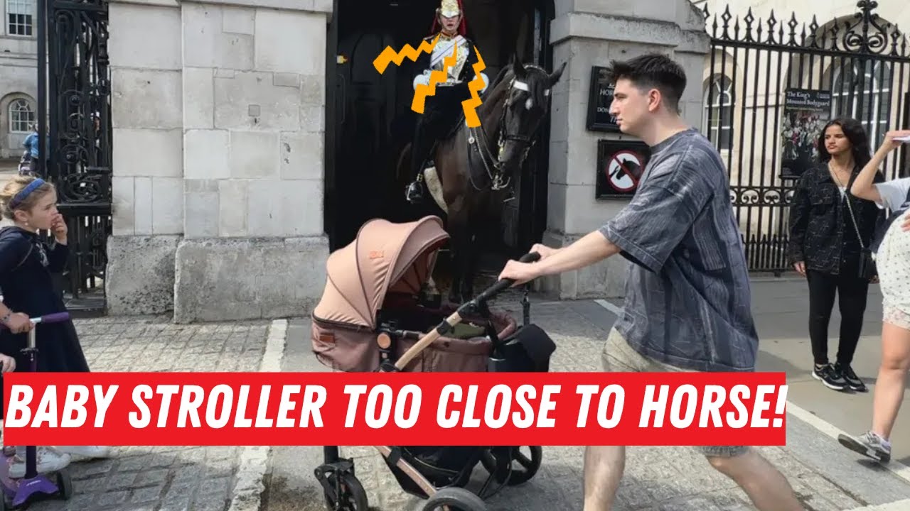 Royal Guard SHOUTS at Couple Pushing Baby Stroller Too Close to Horse’s Mouth!