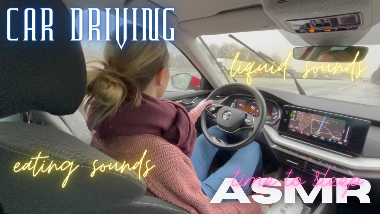 ASMR TO HELP YOU SLEEP 😴 | CAR 🚘 DRIVING POV in RAIN | EATING SOUNDS (NO TALKING)