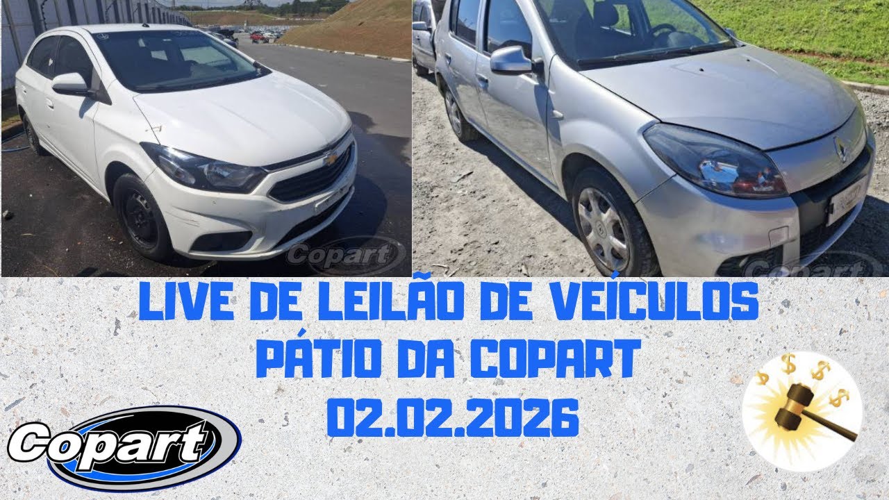 LIVE DE LEILÃO DE VEÍCULOS NO PÁTIO DA COPART 02.02.2026
