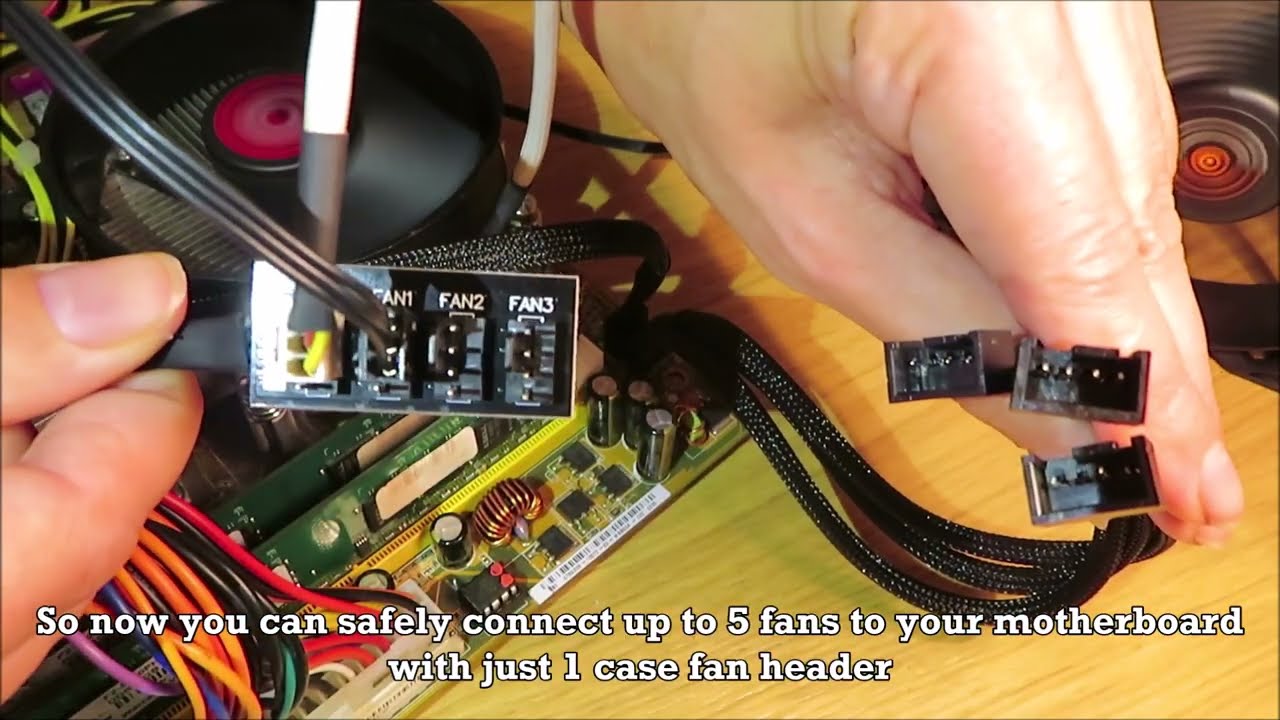 How to connect 3 pin case fan to your motherboard/ connect up to 5 fans with just 1 case fan header