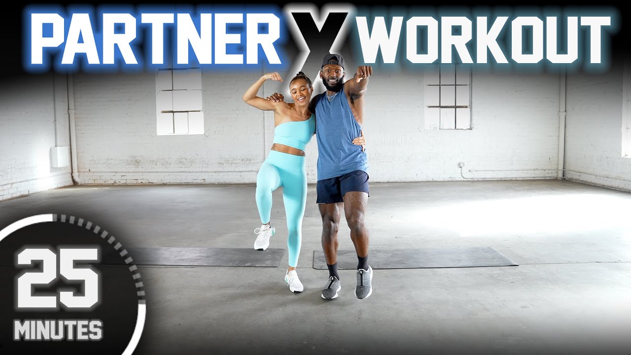 25-минутная тренировка с партнёром на всё тело [Сила x HIIT / Без оборудования]