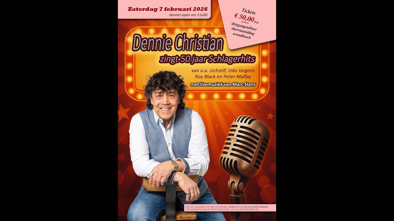 Volledige Show Dennie Christian zingt 50 jaar Schlagerhits in de Kaasboerin op 7- 2 2026