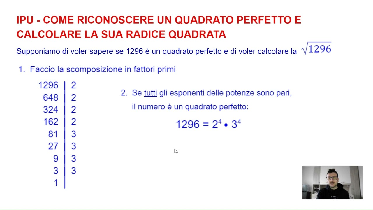 La radice quadrata di un quadrato perfetto
