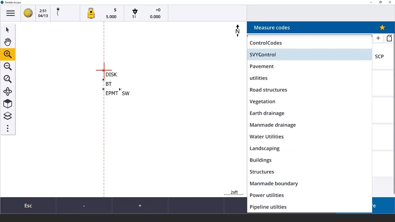 Working With Measure Codes In Trimble Access - Vectors EDU Tutorial