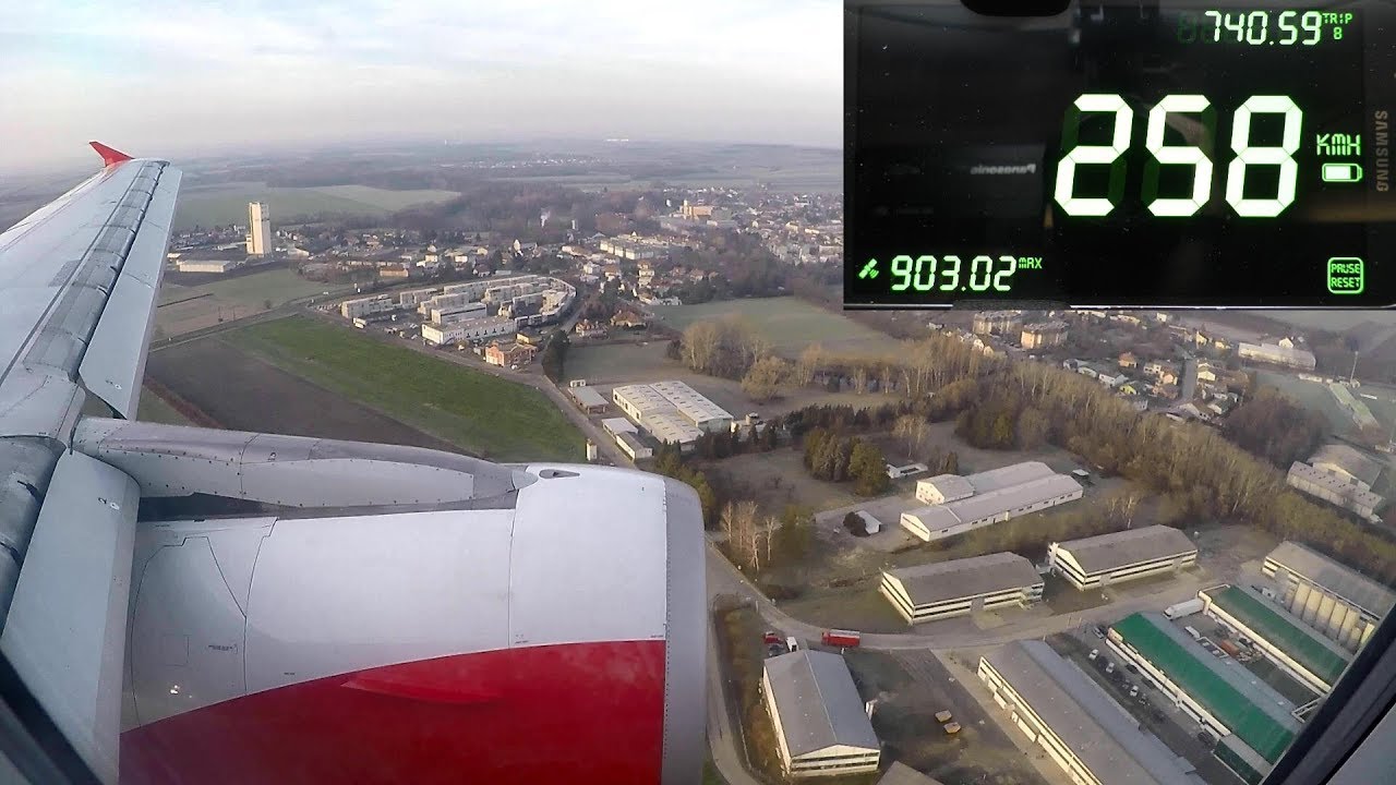 Landing SPEED Recording. Airbus A320. Flight from Milano Malpensa to Vienna