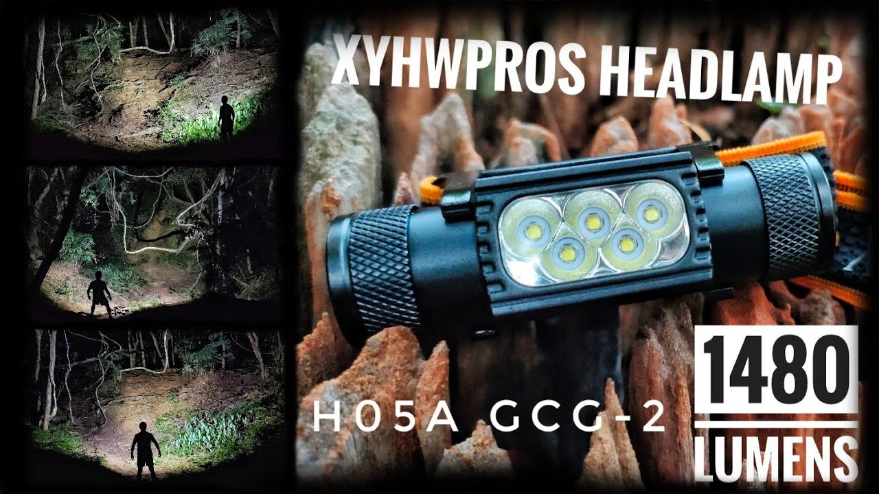 Super Bright XYHPROS Headlamp H05A-GCGG2, 1480 lumens, 5 led headlamp