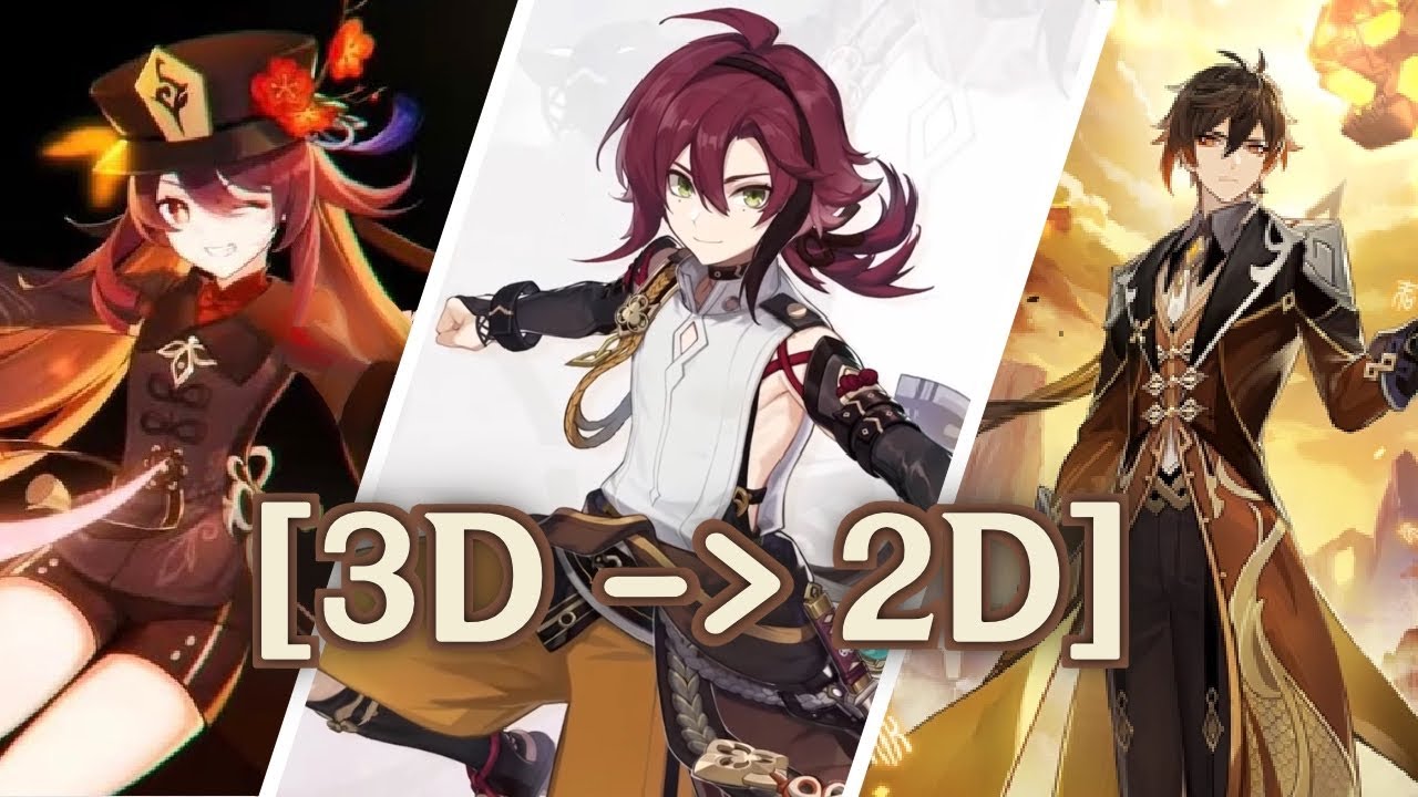 All Character Demo Transitions [3D to 2D] up to Heizou [Version 2.8]