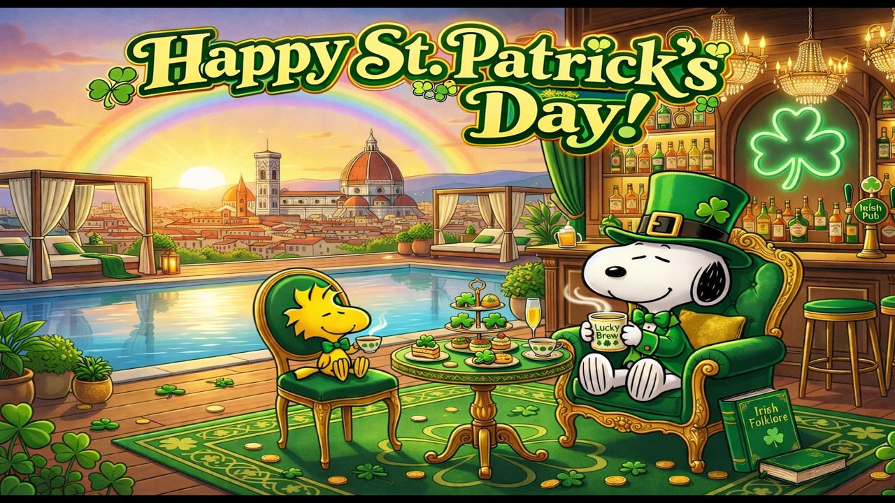☘️ St. Patrick’s Day Cozy Jazz ☕ Lucky Coffee with Snoopy | Relaxing Music for Focus & Good Mood
