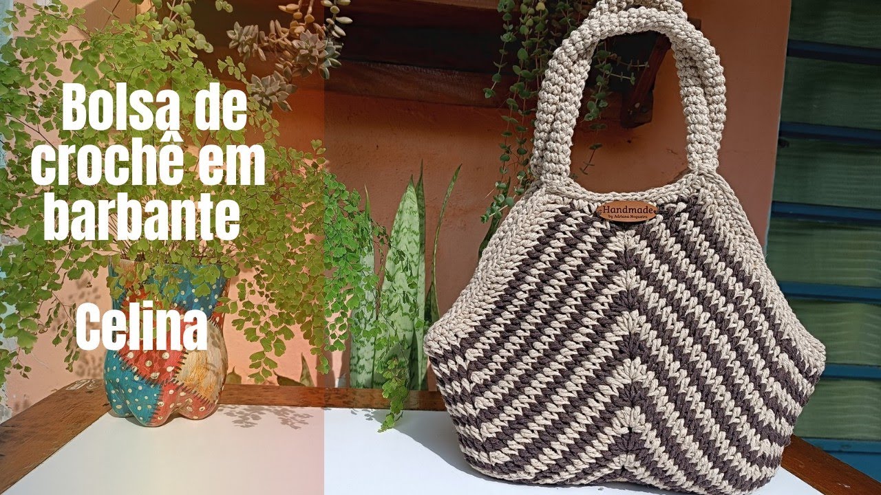 Bolsa de croche Celina em barbante passo a passo