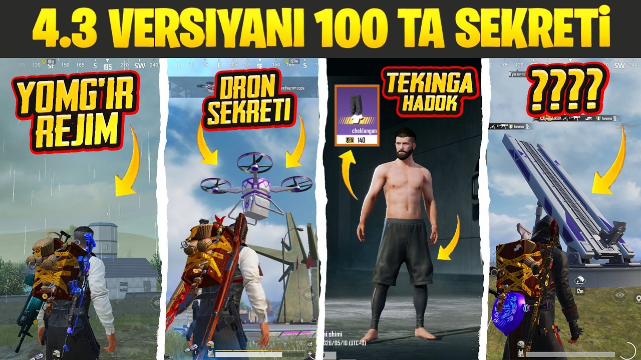 PUBG MOBILE YANGI 4.3 VERSIYA BARCHA  SEKRETLARI 🔥 | 8-YILLIK UPDATE SIRLARI