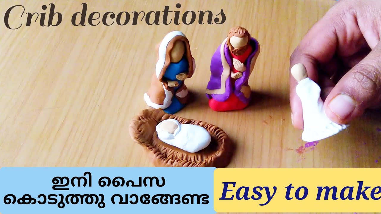 Christmas crib decorations/ easy to make/ plasticine clay modeling