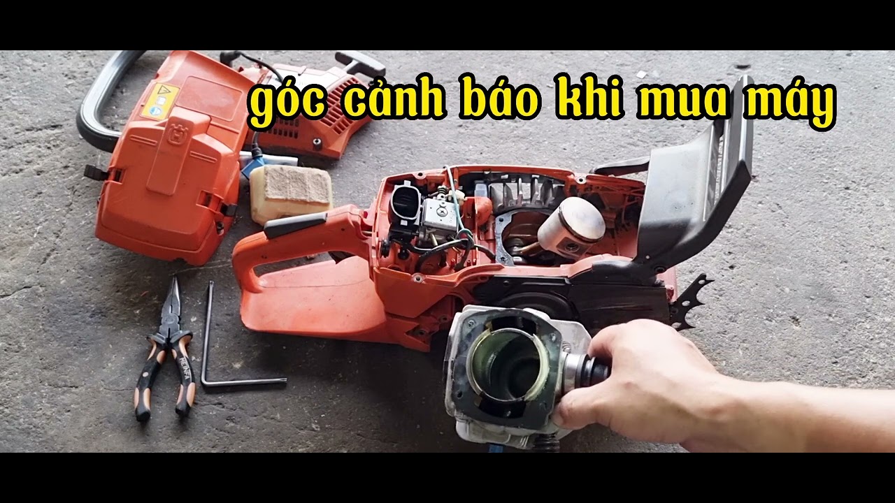 Máy cưa xích 365 Husqvarna đang cắt vào tải bị đuối hơi