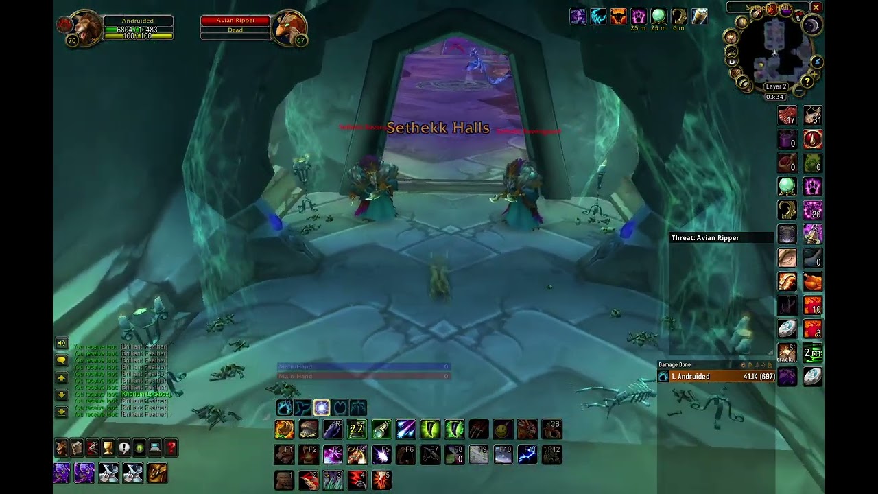 WoW TBC Classic gold farm, Feral Druid solo farm  Sethekk Hall ez run, 250 - 400GPH enchanting prof