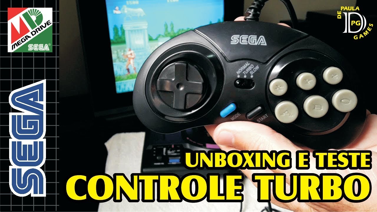 Controle Turbo de MEGA DRIVE Unboxing e Teste