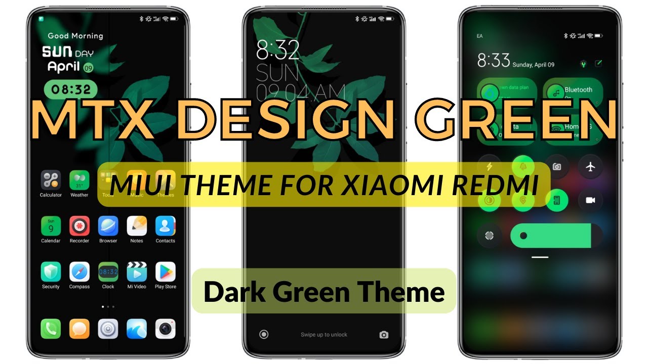 Dark MIUI Theme: MTX DESIGN GREEN