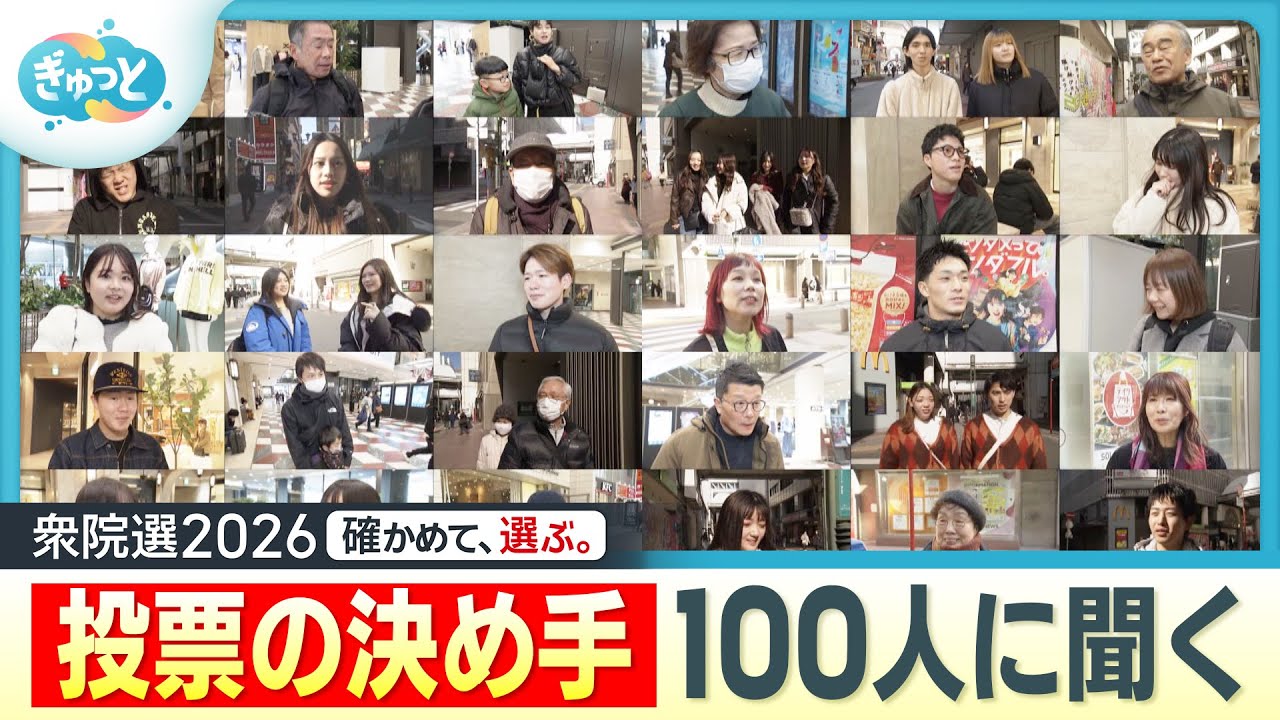 【衆院選2026】福岡100人調査「投票の決め手」は？【ぎゅっと】（2026年1月27日OA）
