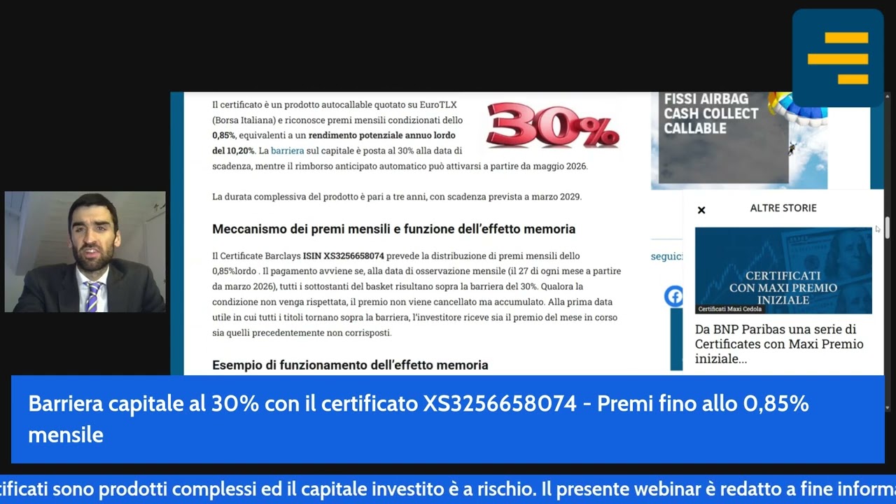 Focus su due certificates con barriere profonde