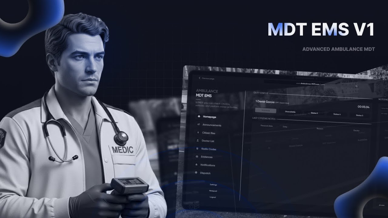 FiveM MDT Ambulance Script [ESX & QBCore & STANDALONE]