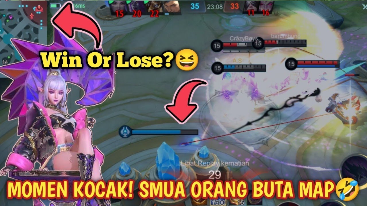 MOMEN MUSUH BUTA MAP🤣 PADA GAK SADAR MINION PUSH TURRET! BUILD SELENA TERSAKIT 2023 - MOBILE LEGENDS