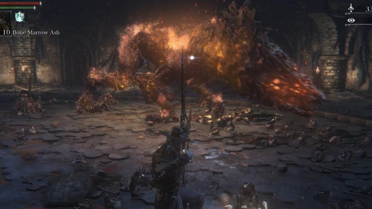 Bow hunting the Defiled Watchdog(Bloodborne)