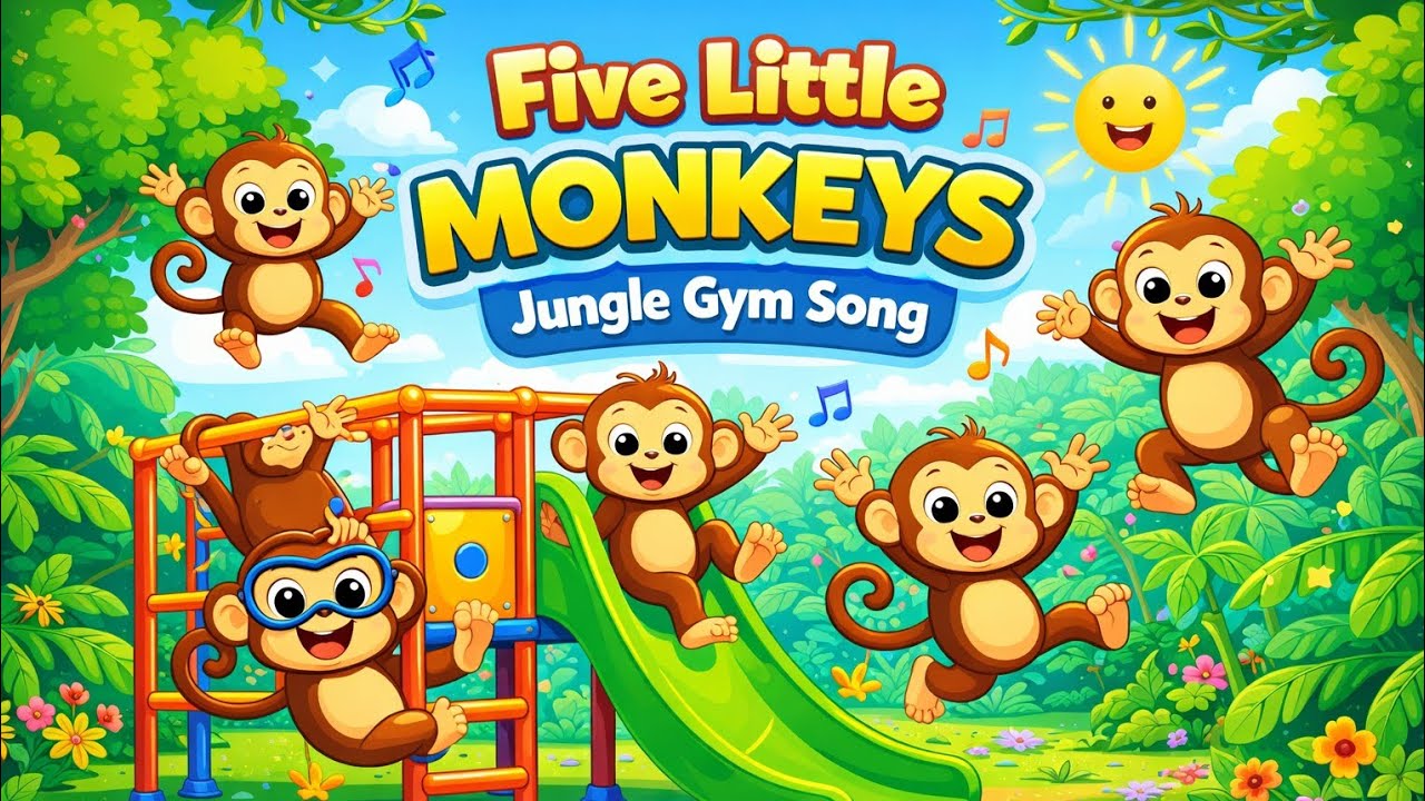 Five Little monkeys| Fun Kids Song | Nursery Rhymes