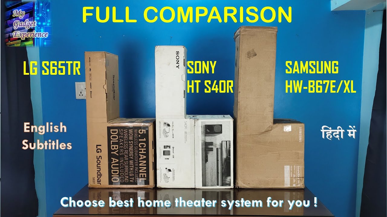 Comparison between LG S65TR, SONY HT-S40R and SAMSUNG HW-B67E/XL | Full comparison
