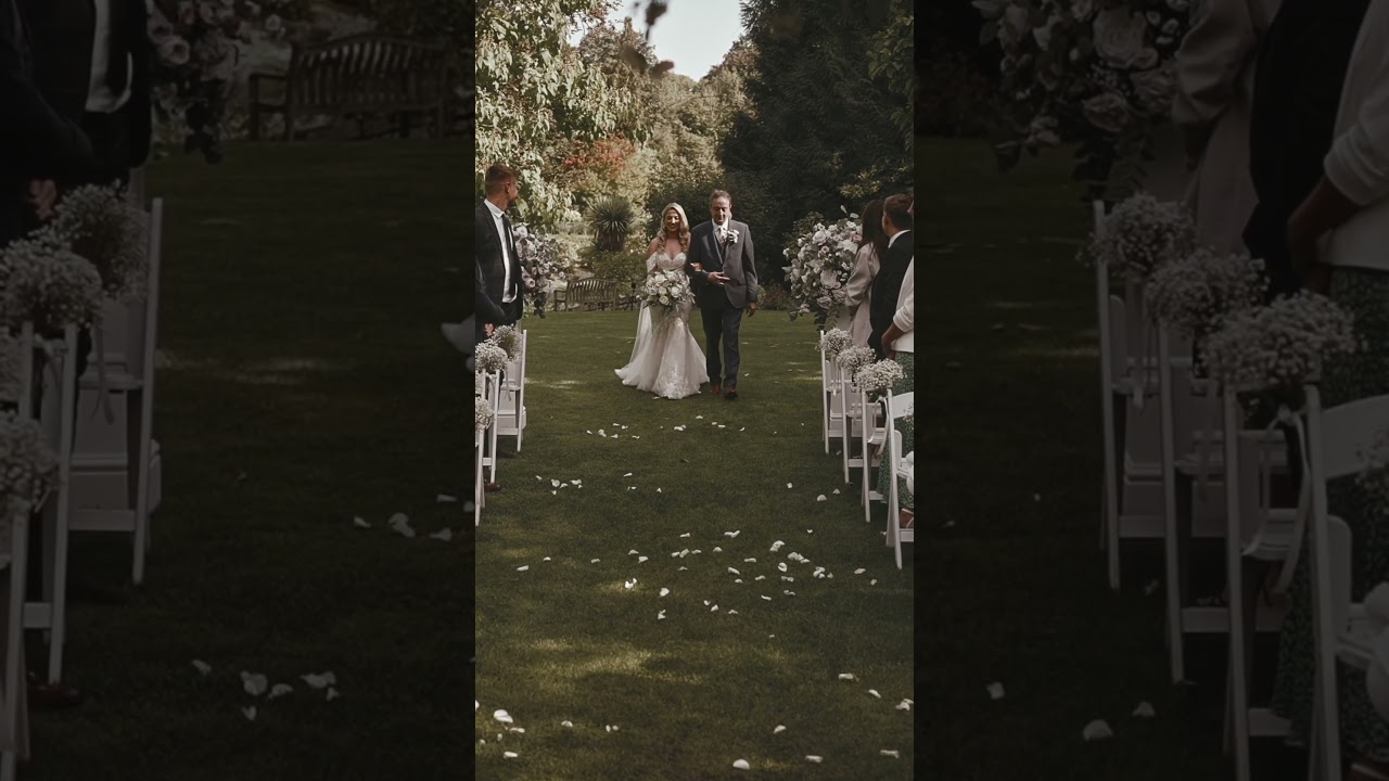 Bride Entrance Outdoor Ceremony Orangery Wedding | #bride #wedding #ceremony #aisle #weddingfilms