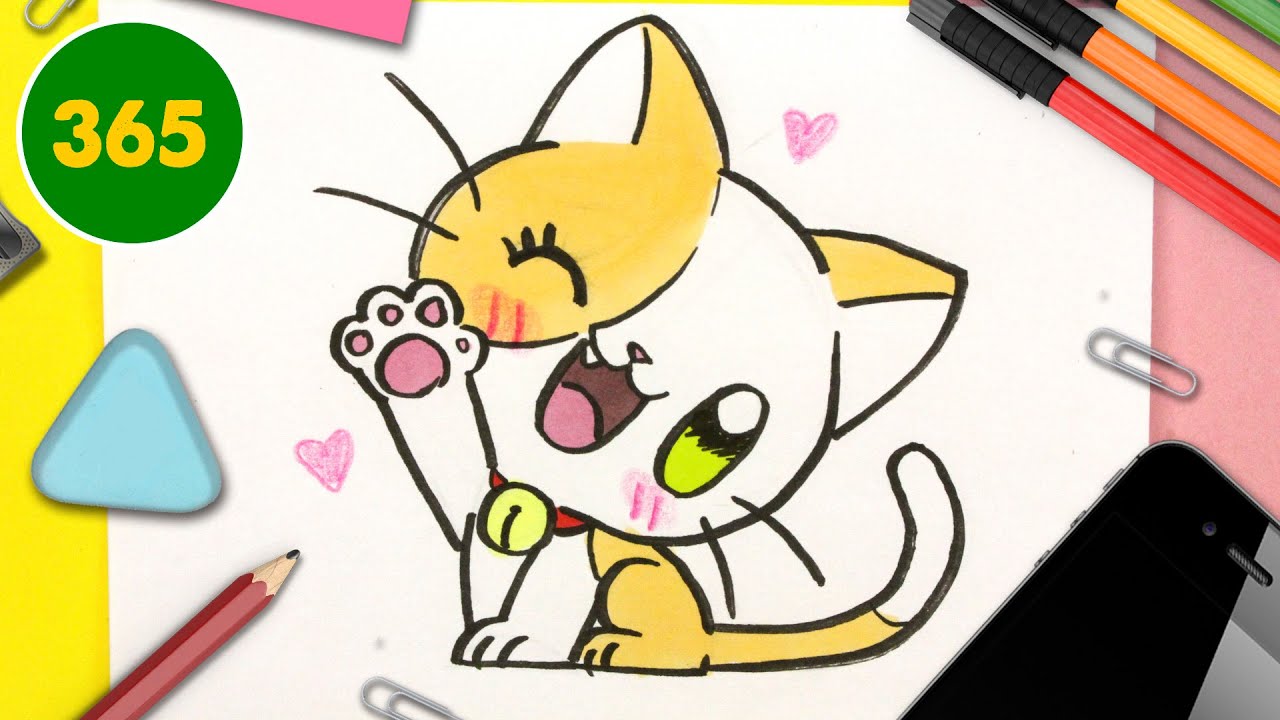 Comment dessiner CHATON KAWAII 💖 Chat kawaii 💖 dessins faciles kawaii