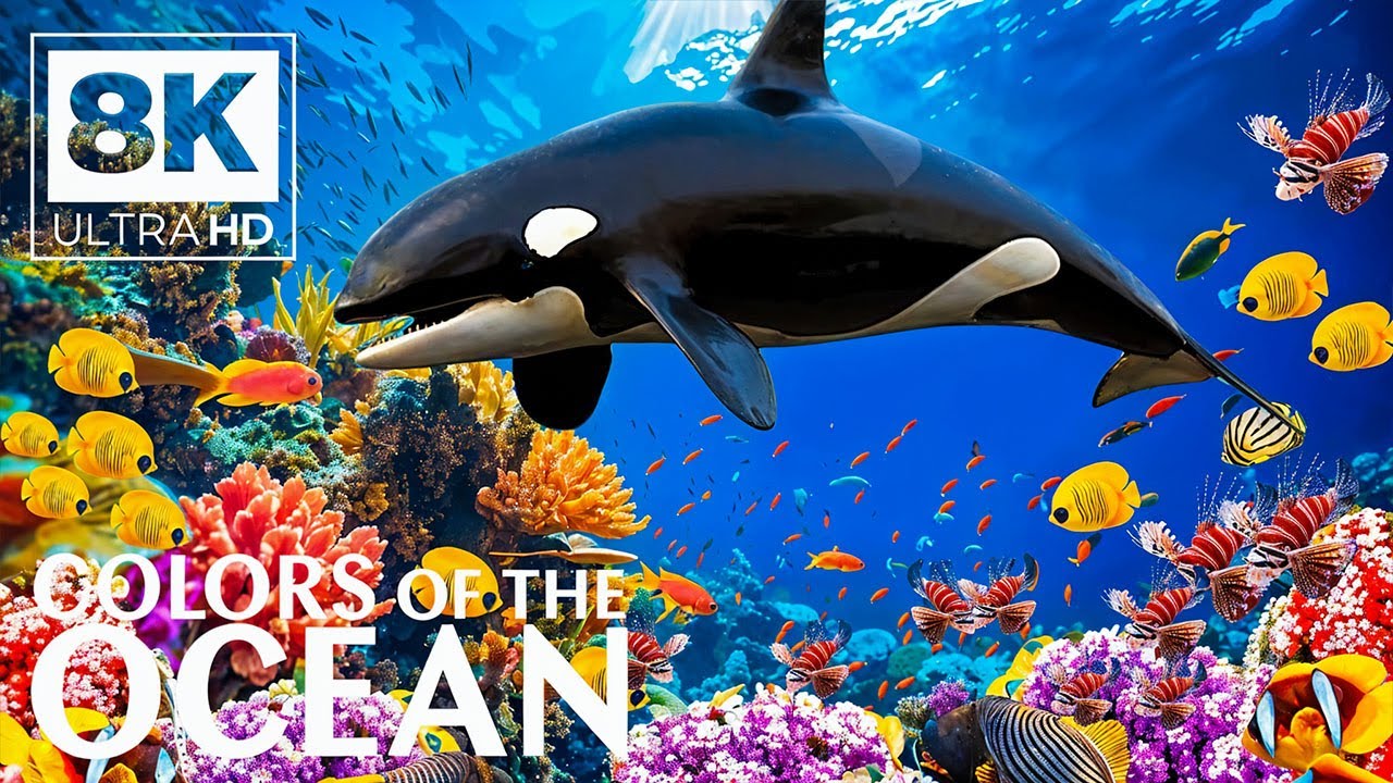 Life Of The Ocean 8K (ULTRA HD) - Marine Species With Relaxing Music And Ocean Sounds
