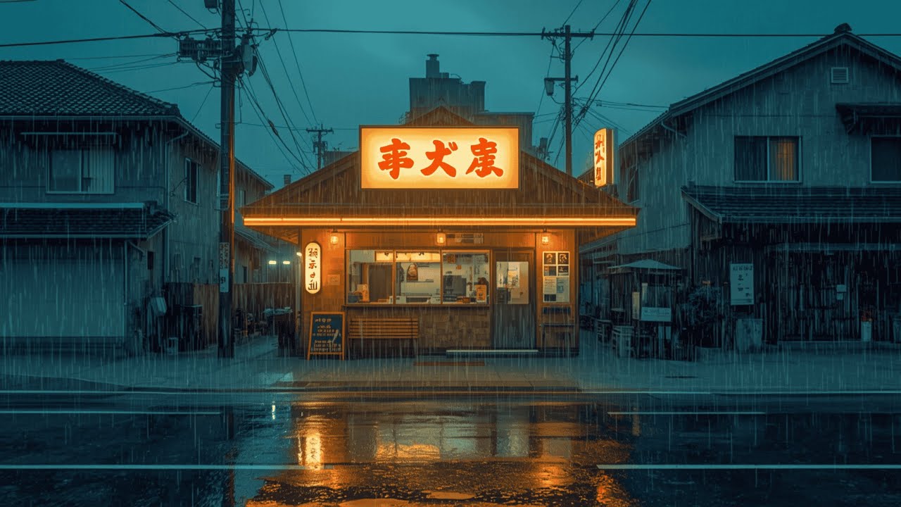 Quiet Lofi Rainy Streets of Japan | Cozy Night Ambience