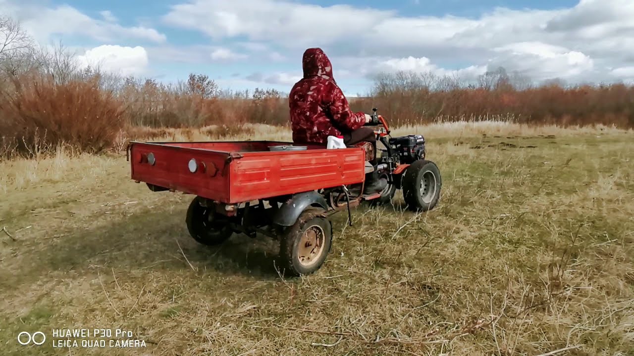 Возим Гравий МОТОБЛОКом ПАТРИОТ НА КОЛЕСАХ R13