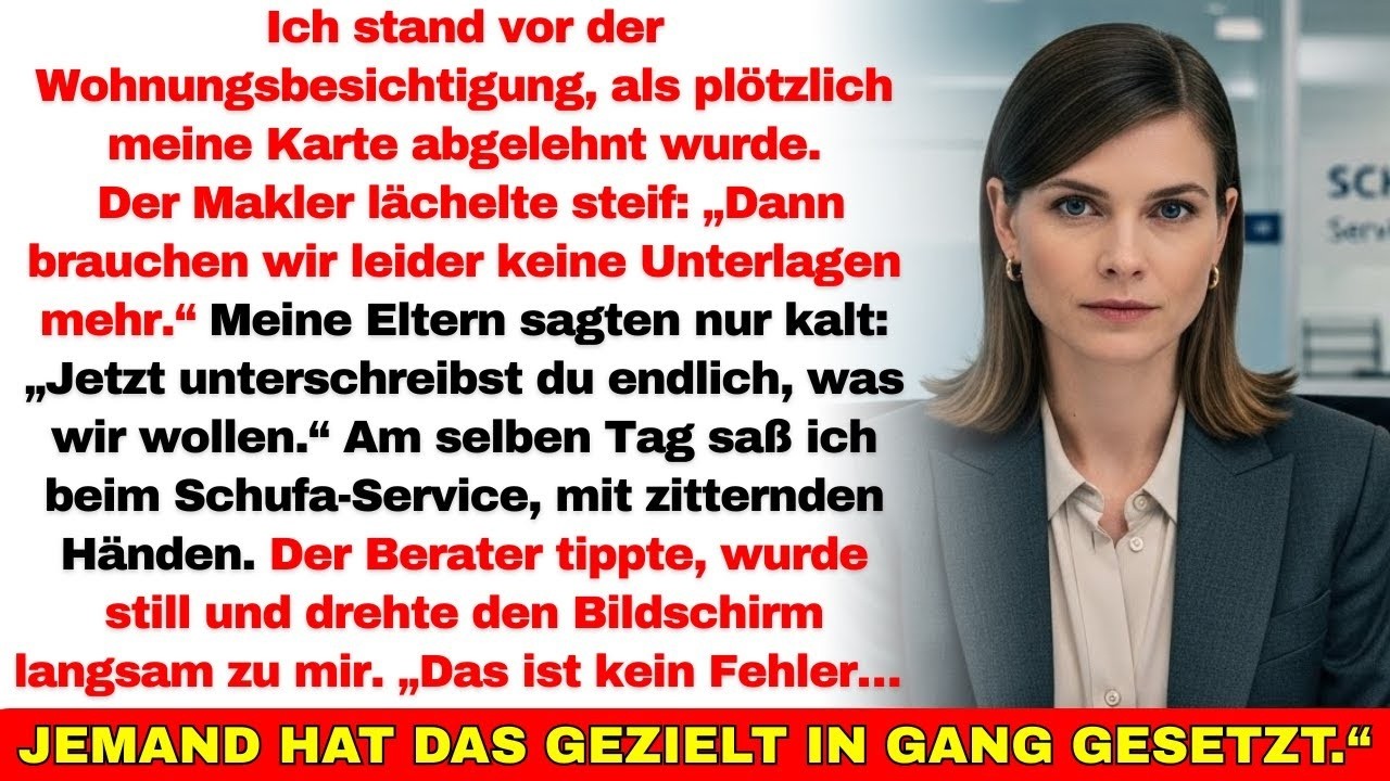 Meine Eltern zerstörten meine SCHUFA — bis der Berater sagte: „Das wurde absichtlich ausgelöst.“