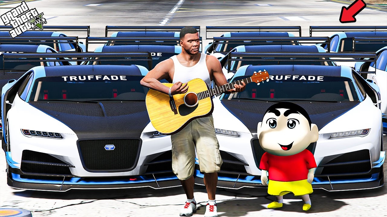 GTA 5 : Franklin & Shinchan Stealing Police Bugatti Fastest Car in GTA 5