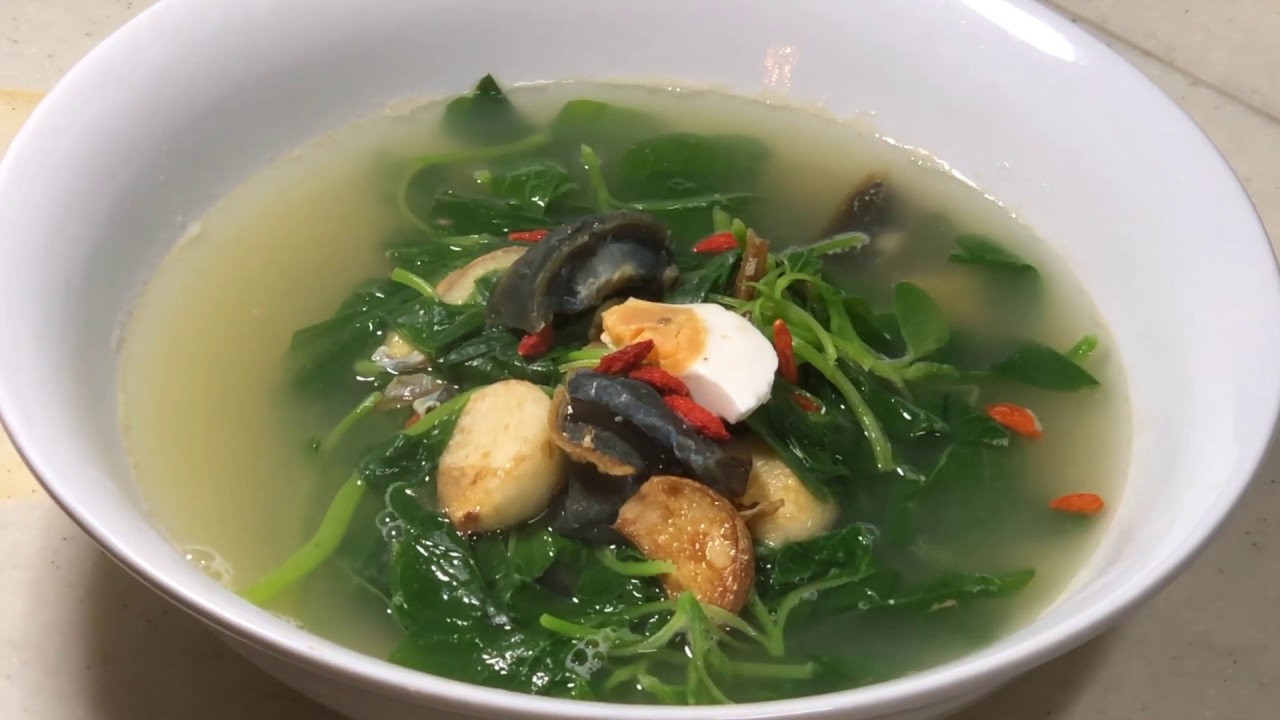 Chinese spinach (amaranth) soup 苋菜汤