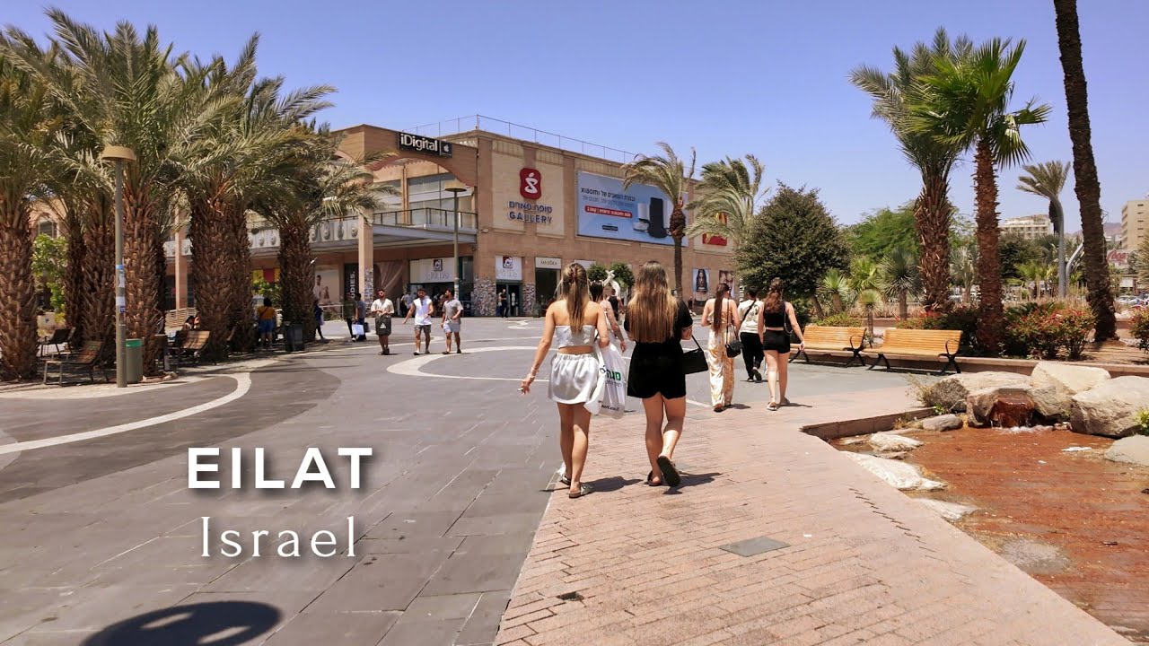 Walking Through Eilat in Israel | 4K | Red Sea Vibes, Beaches & Promenade