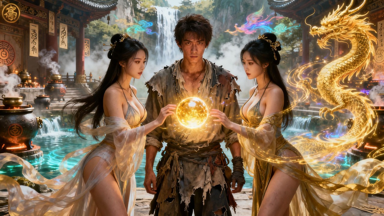 打雜小夥竟似天道親兒子九轉金丹隨便練，師尊為騙其下山咬牙送上倆絕色美女：乖徒兒，只要你肯下山，她倆陪你雙休到飛升！#短劇# 窮小子逆襲#爽文 #短劇推薦