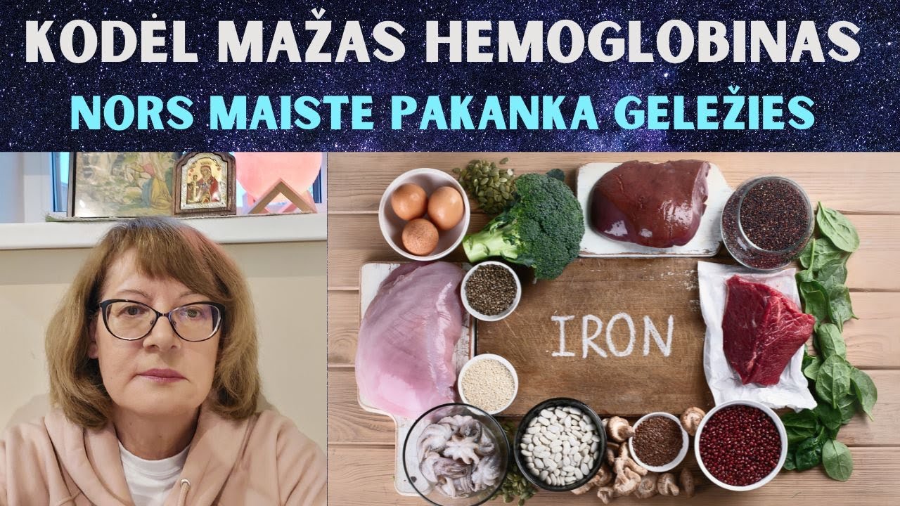 Kodėl mažas hemoglobinas, nors maiste pakanka geležies?