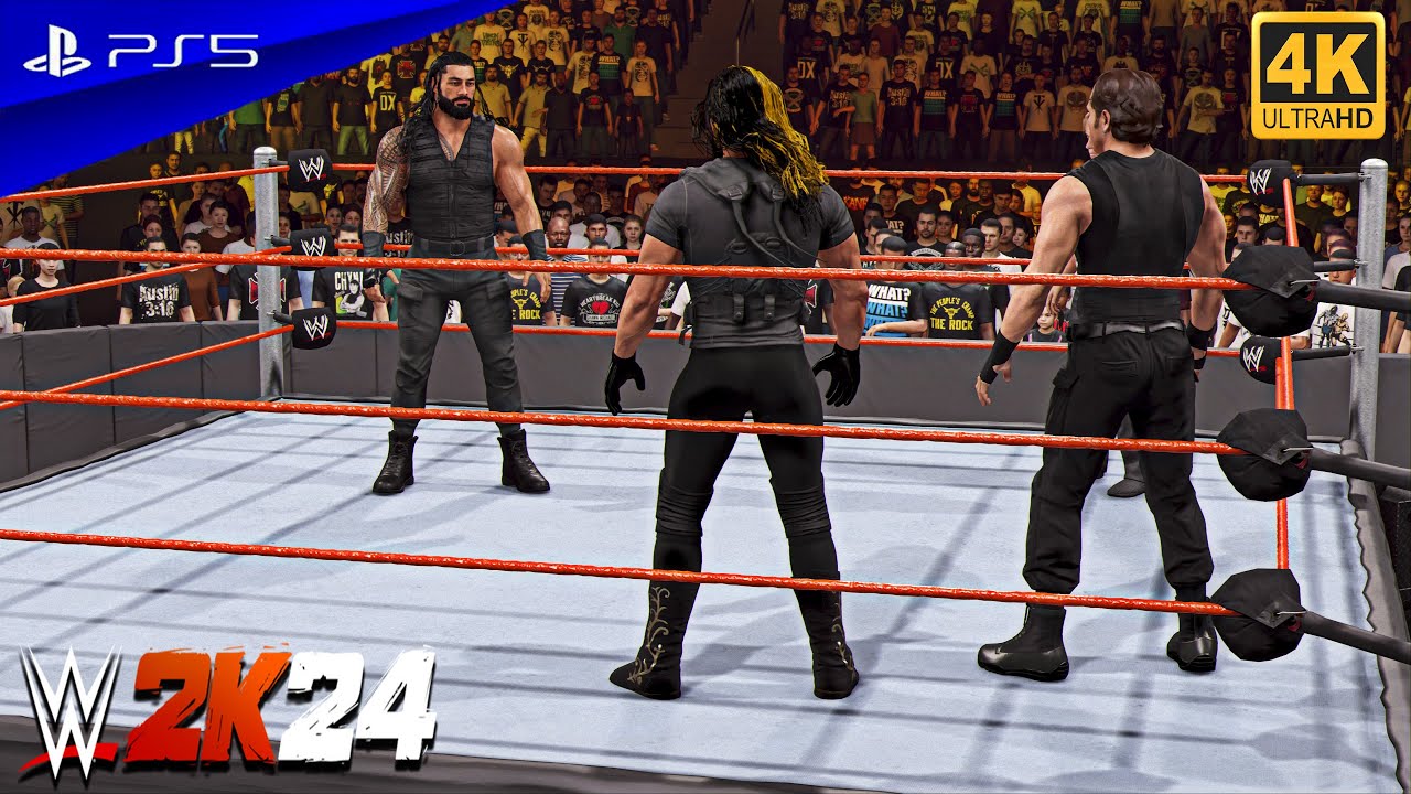WWE 2K24 - Roman Reigns vs. Dean Ambrose & Seth Rollins