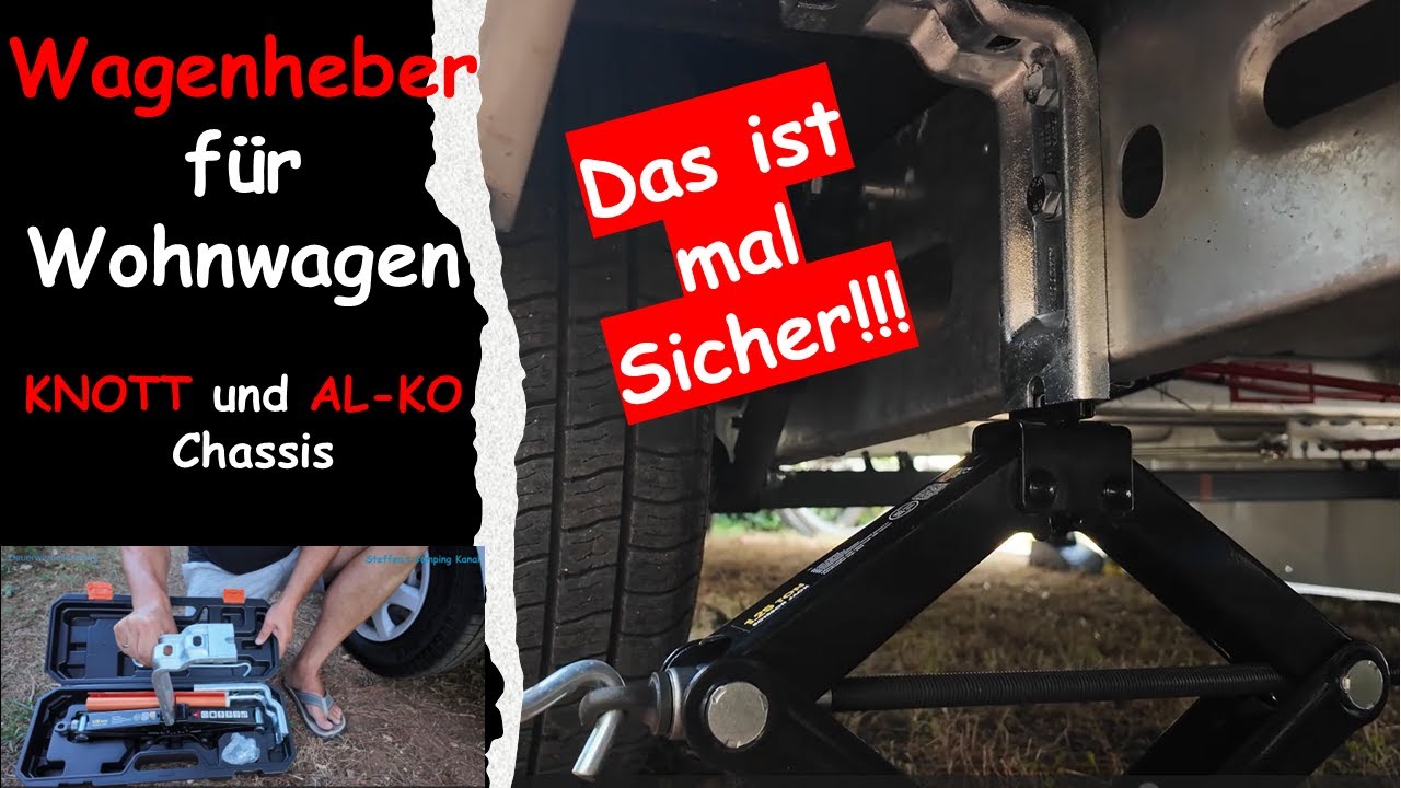 Wagenheber speziell für Caravans/Wohnwagen, geeignet für KNOTT und AL-KO Chassis- So ist es SICHER!!
