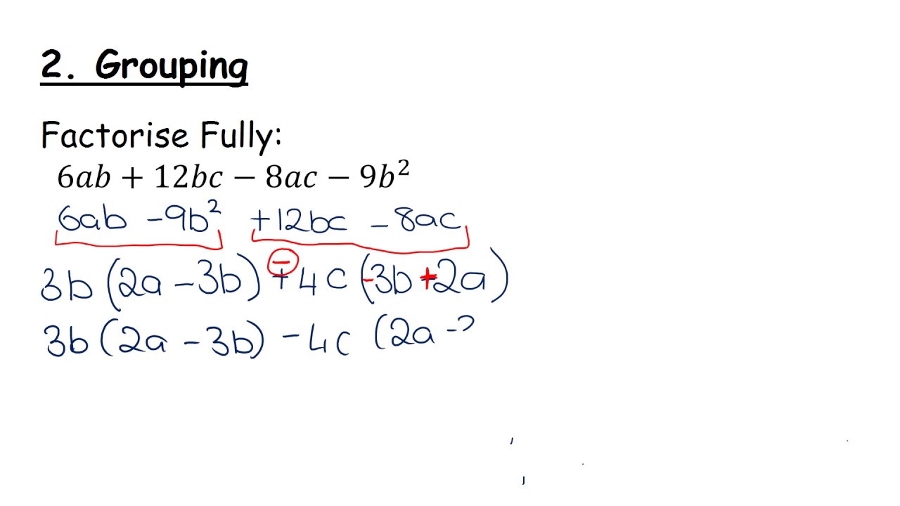 LCHL - Algebra Revision - Factorisation