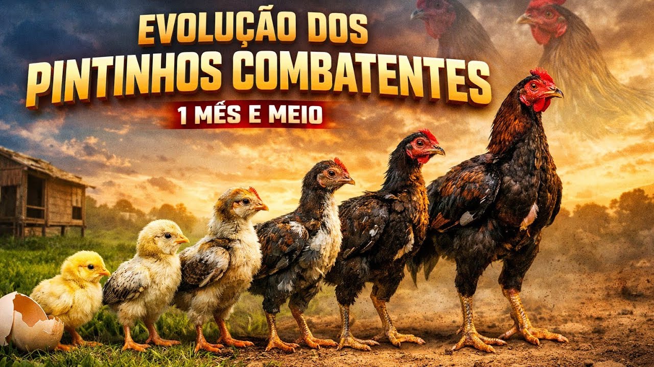Mostrando a evolução dos pintinhos combatentes 🐓