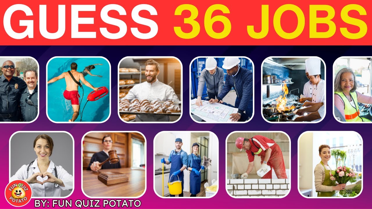 Can You Guess All the 36 Jobs |😁 Profession Trivia Question Quiz Quiz | Fun Quiz Potato