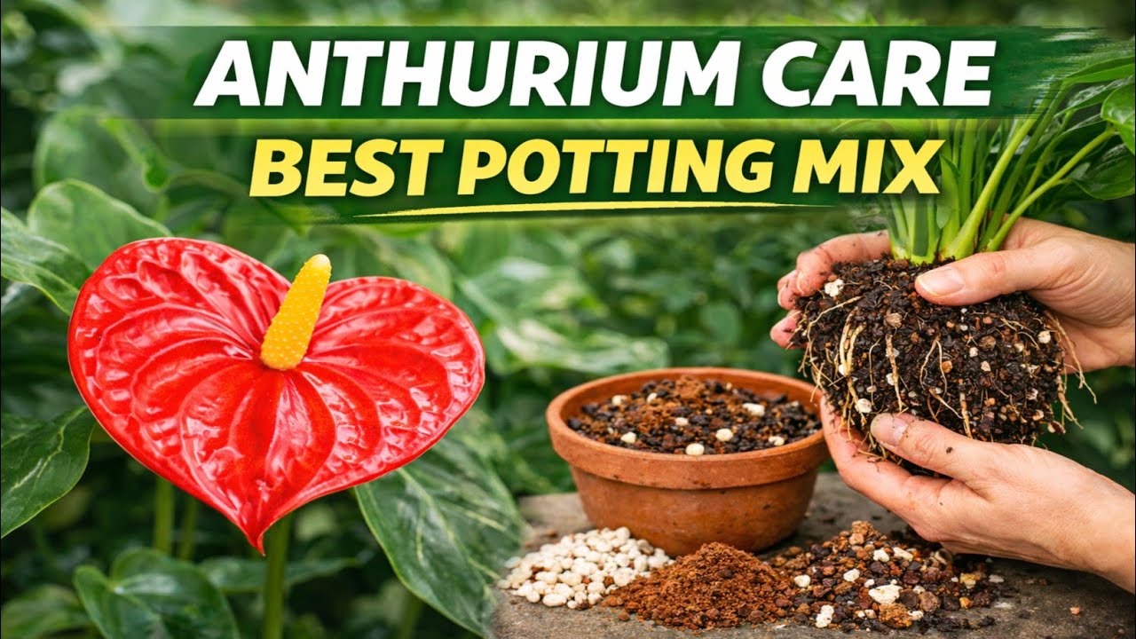Anthurium Flamingo Potting Mix | Complete care//Healthy Roots & More Flowers// Plant care